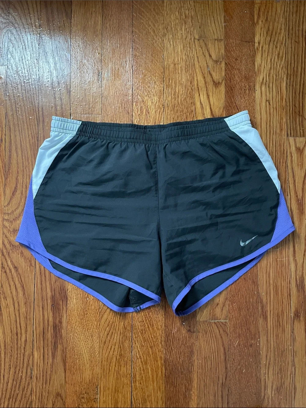 Gray Nike Tempo Women's Dri-FIT Brief-Lined Running Shorts